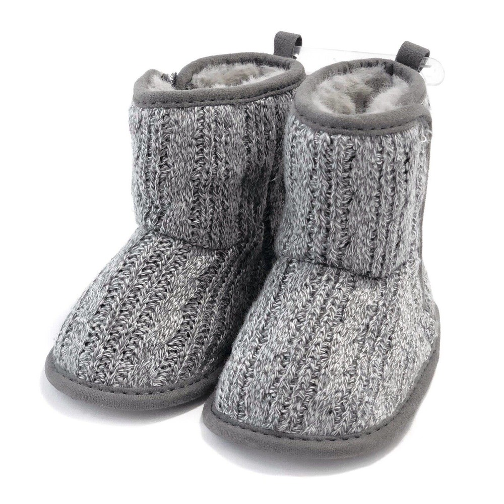 OshKosh B'Gosh Slip On Boots Gray Baby Infant Booties Size 4 (9-12M)